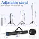 EMART Backdrop Stand 10x7ft(WxH) Photo Studio Adjustable Background Stand Support kit with 2 Crossbars, 8 Clamps, 2 Sandbags and Carry Bag for Parties, Events Decoration, Wedding, Photography (Black)