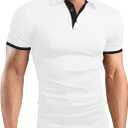 LOGEEYAR Men Polo Shirt Slim Fit Short Sleeve Cotton Golf Shirt Solid Performance Casual T-Shirts, S
