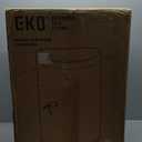 EKO Mirage Semi-Round Motion Sensor Trash Can, 47 Liter / 12.4 Gallon Automatic Large Kitchen Trash Can with Deodorizer Compartment, Removable Lid and Bucket, Matte Stainless Steel