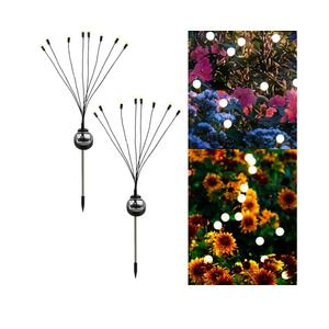 Danson Decor Solar Garden Lights Outdoor – Swaying Firefly Stake Lights Include 8 Malleable Stems with Warm White Glow – Waterproof Patio Decor (4-Pack