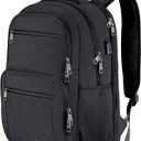 BIKROD Backpack for Men and Women, School Backpacks for Teen Boys Water Resistant TSA Travel Backpack with USB Charging Port, Business Anti Theft Sturdy Computer Bag Gifts Fits 15.6 Inch Laptop,Black