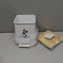 Airtight Coffee Canister - 40 oz Large Iron White Coffee Container Airtight - 6 x 8 inch Metal Jar - Stylish Countertop Container for Coffee Grounds, Beans, Pods & More with Rubber-Lined Bamboo Lid