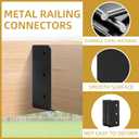 4 Pairs Deck Railing Bracket Connectors, Split Deck Rail Bracket for 2"x4",2"x6", 4"x4" Wood Post to Handrail Stair Fence Railings, Black