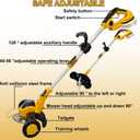 Cordless Weed Wacker for DeWalt 20V MAX Battery, 12" Electric Weed Eater | Battery Powered Brush Cutter Brushless Grass Trimmer/Small Lawn Mower/Edger, 4 Types Blades, with Wheels (No Battery)