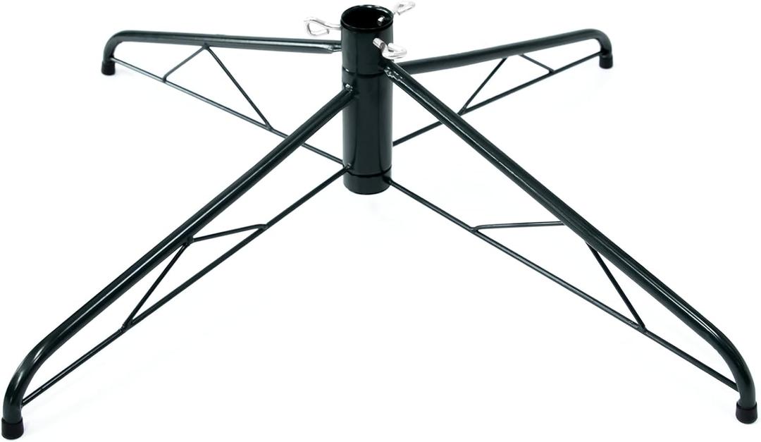27.6 inch Large Christmas Tree Stand for Artificial Trees, Folding Christmas Tree Base for 3 Ft to 9 Ft Artificial Trees, Fits 0.5-1.25 Inch Tree Pole (Green)
