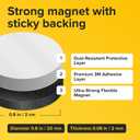 Peel-&-Stick Flexible Adhesive Magnets - 80 Magnetic Dots for Office Supplies, Whiteboard, Crafts, Fridge, & School Projects