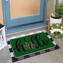 Artoid Mode Green Shamrock Hello St. Patrick's Day Doormat, Home Decor Low-Profile Switch Rug Door Mat Floor Mat for Indoor Outdoor 17x29 Inch