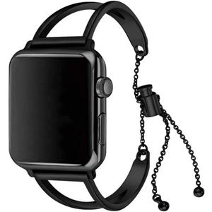 Metal Bands Compatible with iWatch 46mm, Bracelet Stainless Steel Replacement Band Adjustable Straps Compatible with Apple Watch 42mm 44mm 45mm 46mm Ultra 49mm Series SE/11/10/9/8/7/6/5/4/3/2/1 (Black)