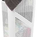 Mind Reader Slim Laundry Hamper with Lid, 60L Clothes Basket, Ventilated Plastic, White (Single)