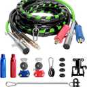TIROL Semi Truck Air Line Kit - 12FT 3 In 1 Air Brake Hoses & Power Air Line Wrap 7 Way Trailer Cord With Gladhands,Handles,Holder,Tender Spring Kit,Seals For Semi Truck Trailer Tractor