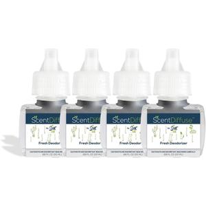 Scent Fill Fresh Deodorizer Plug in Air Freshener, 4 Scented Oil Refills