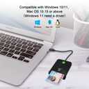 ZOWEETEK CAC Reader USB C, CAC Card Reader Military, DOD Military USB Common Access CAC, Compatible with Windows 10/11, Mac OS 10.15 and Linux (Type C)