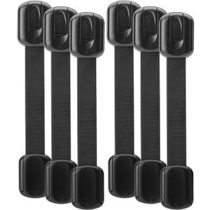 Bates- Child Safety Strap Locks, 6 Pack, Black Baby Cabinet Locks, Toilet Locks Baby Proof, Child Proof Drawer Locks, Cabinet Baby Locks for Cabinets, Child Proof Cabinet Locks, Drawer Child Locks