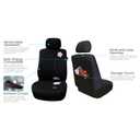 FH Group Front Set Cloth Car Seat Covers for Low Back Car Seats with Removable Headrest, Universal Fit, Airbag Compatible Seat Cover for SUV, Sedan, Van, Black