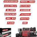 12 Pack of Magnetic Toolbox Labels, 3D Printed Toolbox Drawer Tags Magnetic Tool Box Labels, Easy to Read Printing, Quick Identifying Tool Box Drawers (Red)