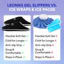 LEONNS Gel Ice Pack Slippers - Provides Hot and Cold Therapy for Foot Pain, Neuropathy Pain Relief for Feet, Gout Relief, Swollen Feet, Plantar Fasciitis and Heel Spurs- One Size Fits Most (Black)