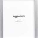 Amazon Basics Rectangular Photo Picture Frame Set, 8" x 10", Wall Hanging or Tabletop Display, Real Glass, Nickel, 2-Pack
