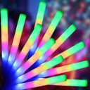 12 Pcs LED Foam Glow Sticks Bulk,Glow in The Dark Party SuppliesFoam Light Up Sticks 3 Modes of Color Flashing for Birthday,Wedding,Raves,Carnival,Christmas,Concert,Halloween,New Year
