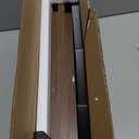 TEAMIX 42 inch Large [Dual] [Monitor] [Riser],Rustic Brown Extra Long TV [Stand Wood & Steel Desktop [Riser] with Storage for [Dual] Screen Office Desk Organization