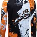 Mountain Bike Jersey for Men, Long Sleeve Dirt Bicycle Shirt for Motorcycle Motocross BMX Moto Mx ATV Riding Off Road (11o)