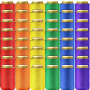 60 Packs Blank Can Cooler Sleeves Soda Can Covers Neoprene Can Sleeve Drink Insulator Sleeve Collapsible Can Coolers for Parties, Events or Weddings (Multicolor)