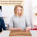 party greeting Large Wood Braille Alphabet Board Fingerboard Braille Alphabet and Number Board 12.88.46 In Wood Carved Raised Dot Educational Tool Game Teaching for Blind Visually Impaired Blind Gift