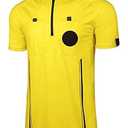 FitsT4 Sports Pro Soccer Referee Jersey Short Sleeve Ref Shirts Yellow, XL