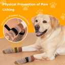 Dog Socks 12 Pack to Prevent Licking Paws, Anti Slip Dog Booties and Paw Protectors for Hardwood Floors Hot Pavement, Suitable for Dogs - Size Small,Brown