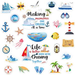Cruise Door Decorations Magnetic, 27 Pcs Large Nautical Cruise Ship Magnets for Door Funny Carnival Sea Navigation Door Magnets for Door Decorations Fridge Car Cabin Party Supplies