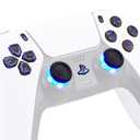 eXtremeRate Multi-Colors Luminated Dpad Thumbstick Share Home Face Buttons for PS5 Controller BDM-010 020, Wood Grain Classical Symbols Buttons DTF V3 LED Kit for PS5 Controller - Without Controller