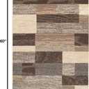 Superior Indoor Area Rug, Jute Backed, Modern Geometric Patchwork Floor Decor for Bedroom, Office, Living Room, Entryway, Hardwood Floors, Rockwood Collection, 3' x 5', Slate