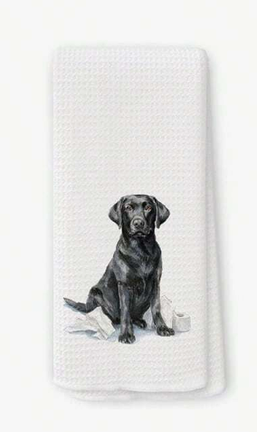 QZQE Funny Labrador Gifts Bathroom Hand Towels, Dog Bathroom Decor, Gifts for Labrador Lovers Dish Tea Towels, Kids Bath Room Washroom Toilet Decorative Hand Towel 16x24 Inch