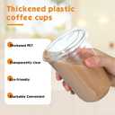 Baderke 50 Pcs Round Bottom Plastic Cups with Sip Lids Clear Disposable Iced Coffee Cups for Smoothie Cold Beverage Coffee Shops and Party Catering(16 oz,Clear) 