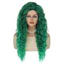 GNIMEGIL 28 inch Long Curly Wigs for Women Green Wig Cosplay Thick Hairline St. Patrick's Day Carnival Party Wig Halloween Costume Hairstyle