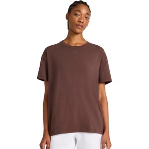Reebok Women's Embroidery Hit All Short Sleeve Crewneck T-Shirt, Oversized Fit, Lightweight Stretch Cotton Fabric, Large