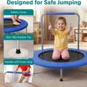SereneLife 36″ Foldable Mini Trampoline for Kids - Compact Fitness Rebounder with Foam Handle - Safe, Stable Exercise Trampoline with 330lbs Max Load for Indoor/Outdoor Active Play & Exercise