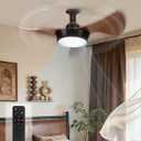 Ceiling Fans with Lights, 25" Socket Fan Light with Remote Control, 3CCT, Dimmable, 3 Speeds, Memory, LED Quiet Screw in Fan Light for Bedroom, Living Room, Kitchen