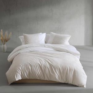Calvin Klein - King Comforter Set, Soft Cotton Percale Comforter with Matching Shams, Ikat Pinstripe Bedding Set (Neutral Pink, King)