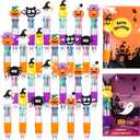 Multicolor Halloween Retractable Ballpoint Pens 0.7 mm 4-in-1 Halloween Pumpkins Writing Pen with Bags for Trick or Treat Party Favors Office Gifts(50)