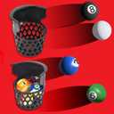 6-Pack Pool Table Pockets Replacement Universal Fit for fit Replacement Pockets Billiard Table & Commercial Tables, High-Impact ABS Plastic, Tool-Free Installation, Durable Pool Table Accessories (Black)