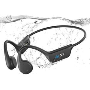 SAMVEK Swimming Headphones Bone Conduction Headphones, IP68 Waterproof Wireless Earphones built-in MP3 player 32G Memory,Underwater Swimming Headphone, Bluetooth 5.4 Open Earphone for Running, Cycling