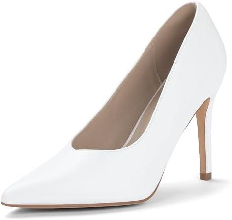 IDIFU IN4 High Heels Closed Toe Heels Women's Pumps Stiletto Pointed Toe Dress Shoes for Women Wedding Prom Bridal Work Office Business Prom Bride Trendy Dressy Sexy Comfortable Pumps Shoes, Size 6