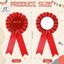 12 Pieces Blank Award Ribbon Prize 1st Place Rosette Medal Winner Victory Recognition Participation Ribbon for Competition Sport Event School Contest(Red)