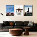 upsimples 24x32 Poster Frame Black 3 Pack, Scratch-Proof Picture Frames 24 x 32 for Photo Gallery - Slide-In Strips, Horizontal or Vertical Wall Mounting