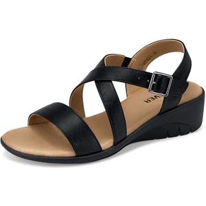 SHIBEVER Wedge Sandals for Women Dressy: Comfortable Low Heel Sandals | Adjustable Casual Dress Shoes with Cushioned Insole and Non-Slip Sole, All-Day Walking Size 8