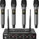 TONOR Wireless Microphones System with 4x10 Channels Cordless Handheld Microfono Inalambrico, 60 m/200FT UHF Range, Mics with Stable Signal Transmission for Karaoke Singing Party Church Wedding