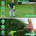 Weed Wacker, Battery Powered Weed Wacker with 2 X 21V 2000mAh Batteries, Electric String Trimmer, 3 in 1 Lightweight Grass String Trimmer Brush Cutter, Stringless Weed Trimmer for Home Gardens