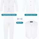 Boys' 5-Piece Tuxedo Set: Premium Formal Jacket, Pants, Shirt, Vest & Bow Tie (White). Size 7