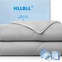HLLBLL Cooling Comforter, Ultra Cold Fiber Technology, All-Season Lightweight Blanket to Quickly Cool Down,Deep Sleep Throughout The Night (Cool Gray, King/Cali King (106"x90"))