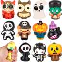 ArtCreativity Halloween Squishy Toys for Kids - Set of 12, 3 inch Halloween Squishies - Slow Rising Squishy Halloween Stress Toys - Non Candy Trick or Treat - Spooky Party Favors (Small)